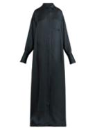 Matchesfashion.com The Row - Siena Crepe Shirtdress - Womens - Dark Green