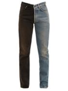 Matchesfashion.com Balenciaga - V Waist Two Tone Straight Leg Jeans - Womens - Blue Multi