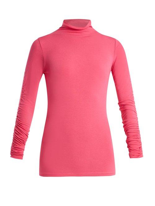 Matchesfashion.com Preen Line - Georgia High Neck Ruffled Top - Womens - Pink