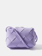 Bottega Veneta - Cassette Small Intrecciato-leather Cross-body Bag - Womens - Light Purple