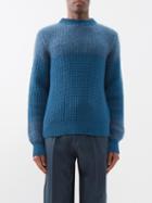 Erdem - Caspian Dgrad Waffle-knit Sweater - Mens - Blue