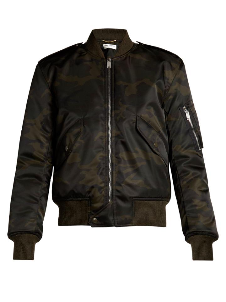 Saint Laurent Camouflage-print Bomber Jacket