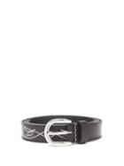 Matchesfashion.com Our Legacy - Foliage-embroidered Leather Belt - Mens - Black