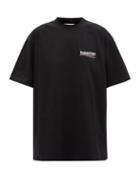 Balenciaga - Campaign Logo-embroidered Cotton-jersey T-shirt - Womens - Black