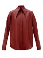 Matchesfashion.com 16arlington - Seymour Spearpoint-collar Leather Shirt - Womens - Burgundy
