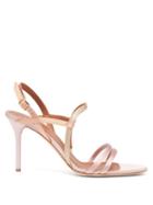 Matchesfashion.com Malone Souliers - Sage Satin Stiletto Sandals - Womens - Pink Multi