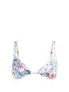 Matchesfashion.com Ephemera - Bloom Floral Underwired Bikini Top - Womens - Blue Print
