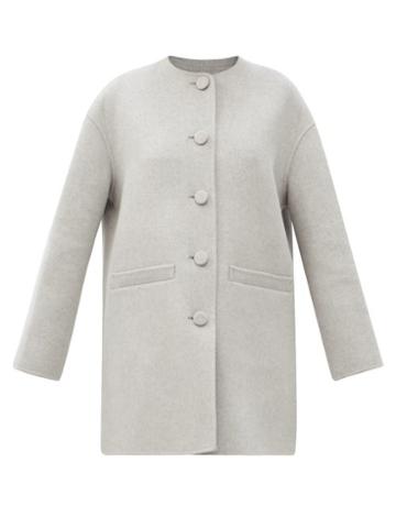 Matchesfashion.com Marc Jacobs Runway - Dropped-shoulder Felted Wool-blend Jacket - Womens - Light Grey