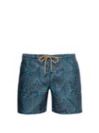 Matchesfashion.com Thorsun - Fan Print Titan Fit Swim Shorts - Mens - Green