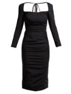 Matchesfashion.com Altuzarra - Colonia Ruched Stretch Jersey Midi Dress - Womens - Black