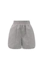 Ladies Activewear Fendi - Ff-print Mesh Shorts - Womens - White Black