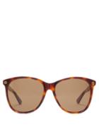Matchesfashion.com Gucci - Oversized Square Frame Acetate Sunglasses - Womens - Brown