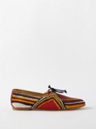 Gabriela Hearst - Hays Leather-trimmed Woven Loafers - Womens - Multi