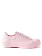 Alexander Mcqueen - Deck Plimsoll Leather Trainers - Womens - Light Pink