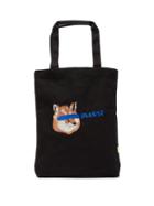 Matchesfashion.com Ader Error X Maison Kitsun - Logo Embroidered Cotton Canvas Tote Bag - Mens - Black