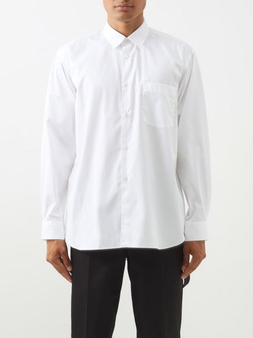 Comme Des Garons Shirt - Point Collar Cotton-poplin Shirt - Mens - White