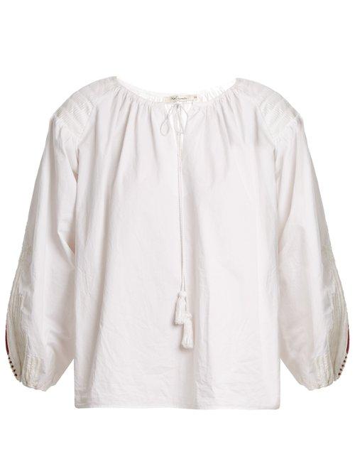 Matchesfashion.com Mes Demoiselles - Lords Of Underground Peasant Cotton Top - Womens - White