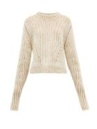 Matchesfashion.com Chlo - Two Tone Ribbed Wool Blend Sweater - Womens - Beige Multi