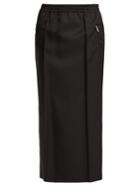 Prada Pleated Gabardine Pencil Skirt