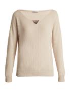 Brunello Cucinelli Monili-embellished Ribbed-knit Cashmere Sweater