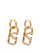 Matchesfashion.com Valentino - V Logo Drop Earrings - Womens - Gold