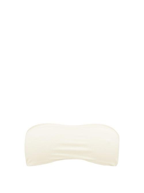 Matchesfashion.com Jade Swim - All Around Bandeau Ribbed Bikini Top - Womens - Ivory