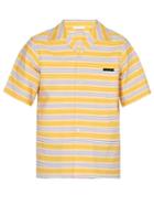 Matchesfashion.com Prada - Striped Cotton Shirt - Mens - Yellow Multi