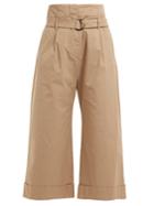 Brunello Cucinelli High-rise Cropped Cotton-blend Trousers