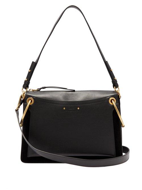 Matchesfashion.com Chlo - Roy Medium Suede And Leather Shoulder Bag - Womens - Black