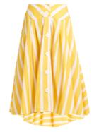 Thierry Colson Romane Striped Cotton-poplin Skirt