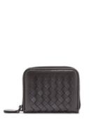 Matchesfashion.com Bottega Veneta - Intrecciato Zip Around Leather Wallet - Womens - Silver