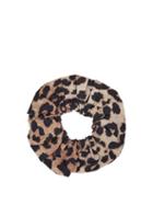 Matchesfashion.com Ganni - Leopard Print Cotton Hair Scrunchie - Womens - Brown