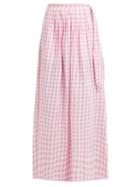 Matchesfashion.com Anaak - Devika Tie Waist Gingham Cotton Skirt - Womens - Pink Print