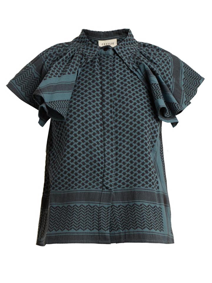 Cecilie Copenhagen Neobe Scarf-jacquard Cotton Top