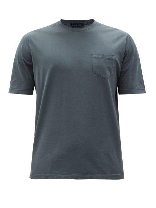 Matchesfashion.com Thom Sweeney - Patch-pocket Cotton-jersey T-shirt - Mens - Grey