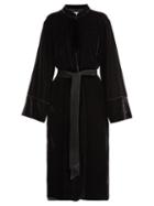 Matchesfashion.com Elizabeth And James - Mitzi Tie Waist Velvet Coat - Womens - Black