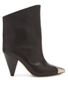 Matchesfashion.com Isabel Marant - Lapee Metallic-toecap Leather Ankle Boots - Womens - Black