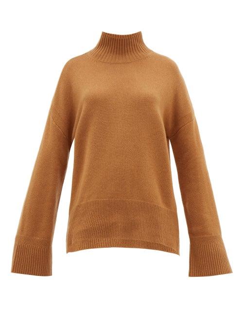 Matchesfashion.com Frame - High Neck Cashmere Sweater - Womens - Camel