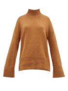 Matchesfashion.com Frame - High Neck Cashmere Sweater - Womens - Camel