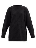Matchesfashion.com Balenciaga - Logo-intarsia Cotton Sweater - Womens - Black