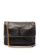 Matchesfashion.com Saint Laurent - Niki Medium Chevron-quilted Leather Shoulder Bag - Womens - Black