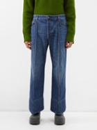Bottega Veneta - Curved-leg Pintucked Jeans - Mens - Mid Blue