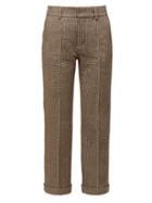 Matchesfashion.com Saint Laurent - High-rise Houndstooth-tweed Trousers - Womens - Beige