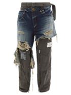Mihara Yasuhiro - Denim-layered Cotton-canvas Cargo Trousers - Mens - Indigo
