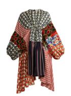 Biyan Arie Patchwork Drawstring Silk Dress