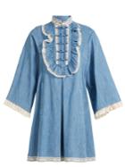 Gucci Lace-trimmed Chambray Dress