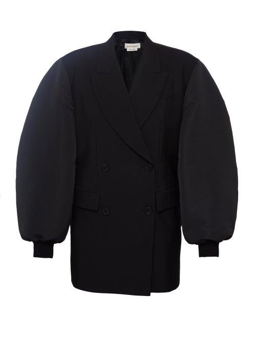 Alexander Mcqueen - Puffed-sleeve Double-breasted Blazer Dress - Womens - Black