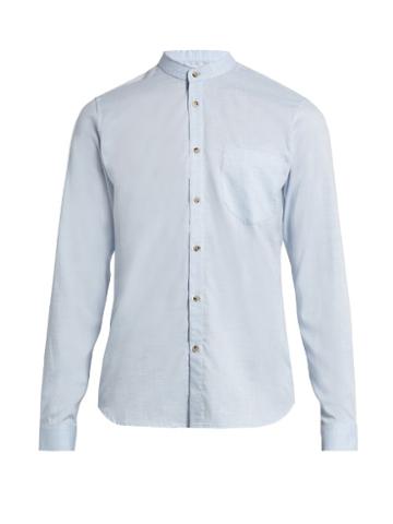 Orley Raw-edge Granddad-collar Cotton Shirt