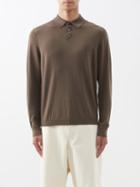 Allude - Wool Polo Shirt - Mens - Brown