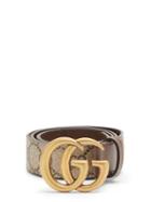 Matchesfashion.com Gucci - Gg Marmont Supreme And Leather Belt - Womens - Brown Multi